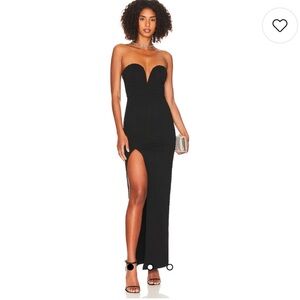 Gianna Sweetheart Slit Gown in Black size Small